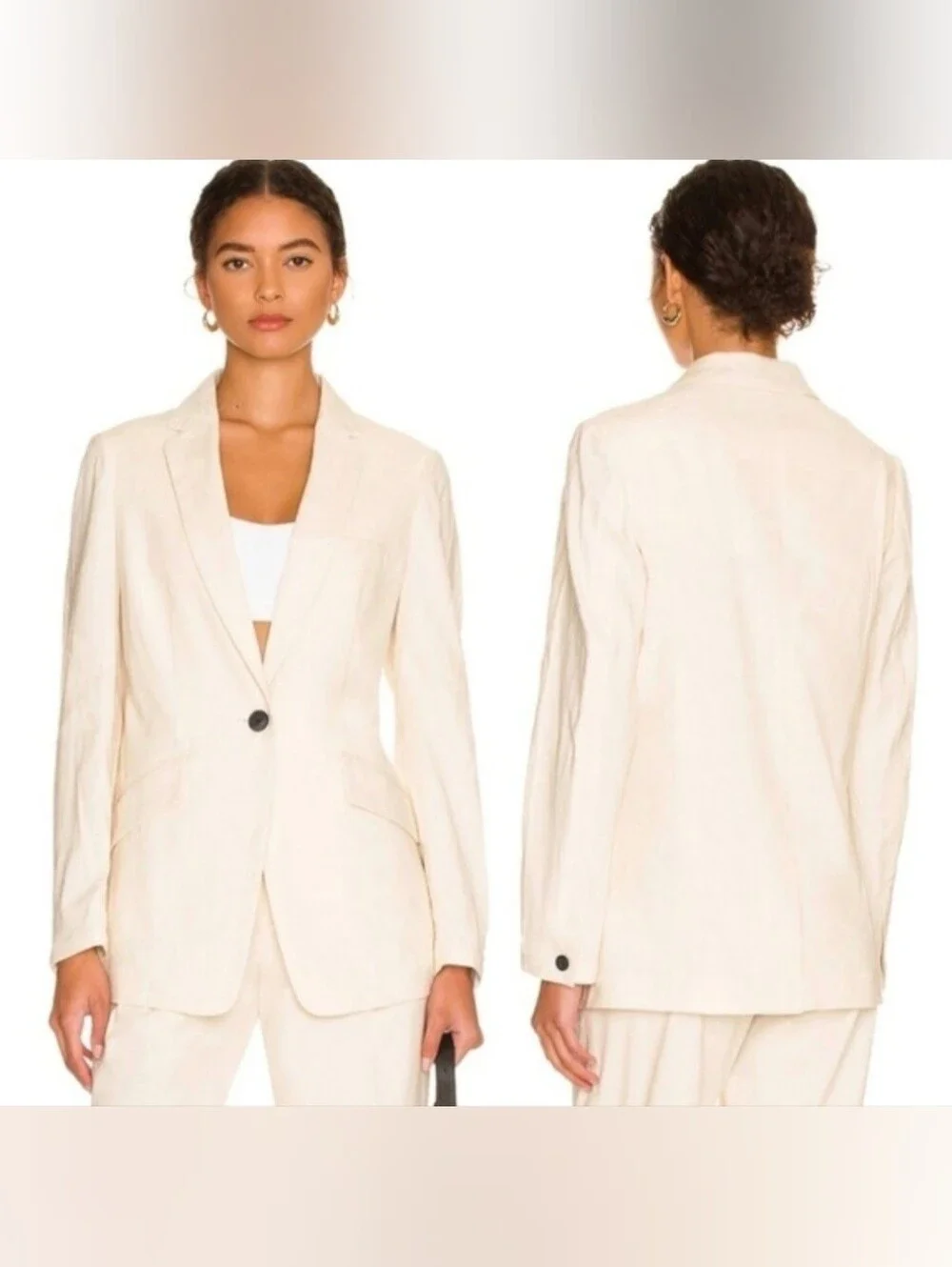 Rag & Bone Blazer / Jacket Margot Ivory Linen Size 8